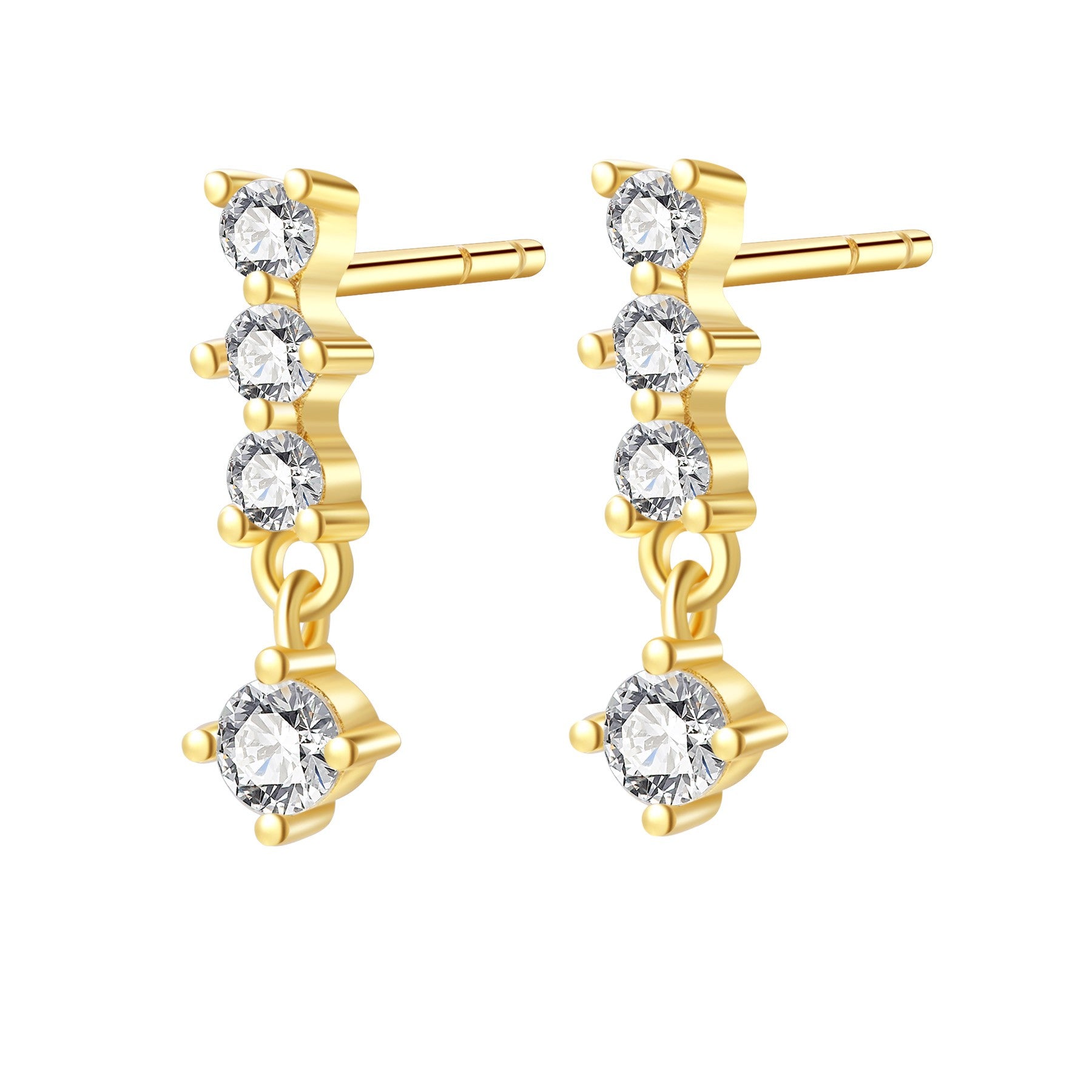 Pendientes Botón Cuatro Gotas Plata de Ley 925